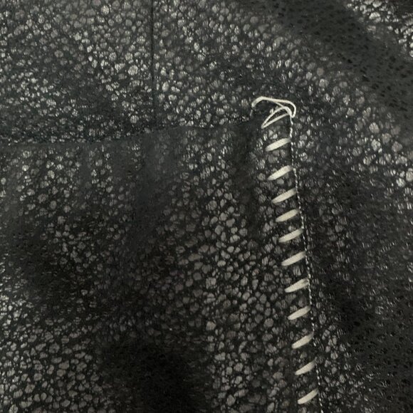 VENEZZI Fine Mens Wear Black Textured Faux Leather Blazer Jacket XXL Stitching - Picture 7 of 7